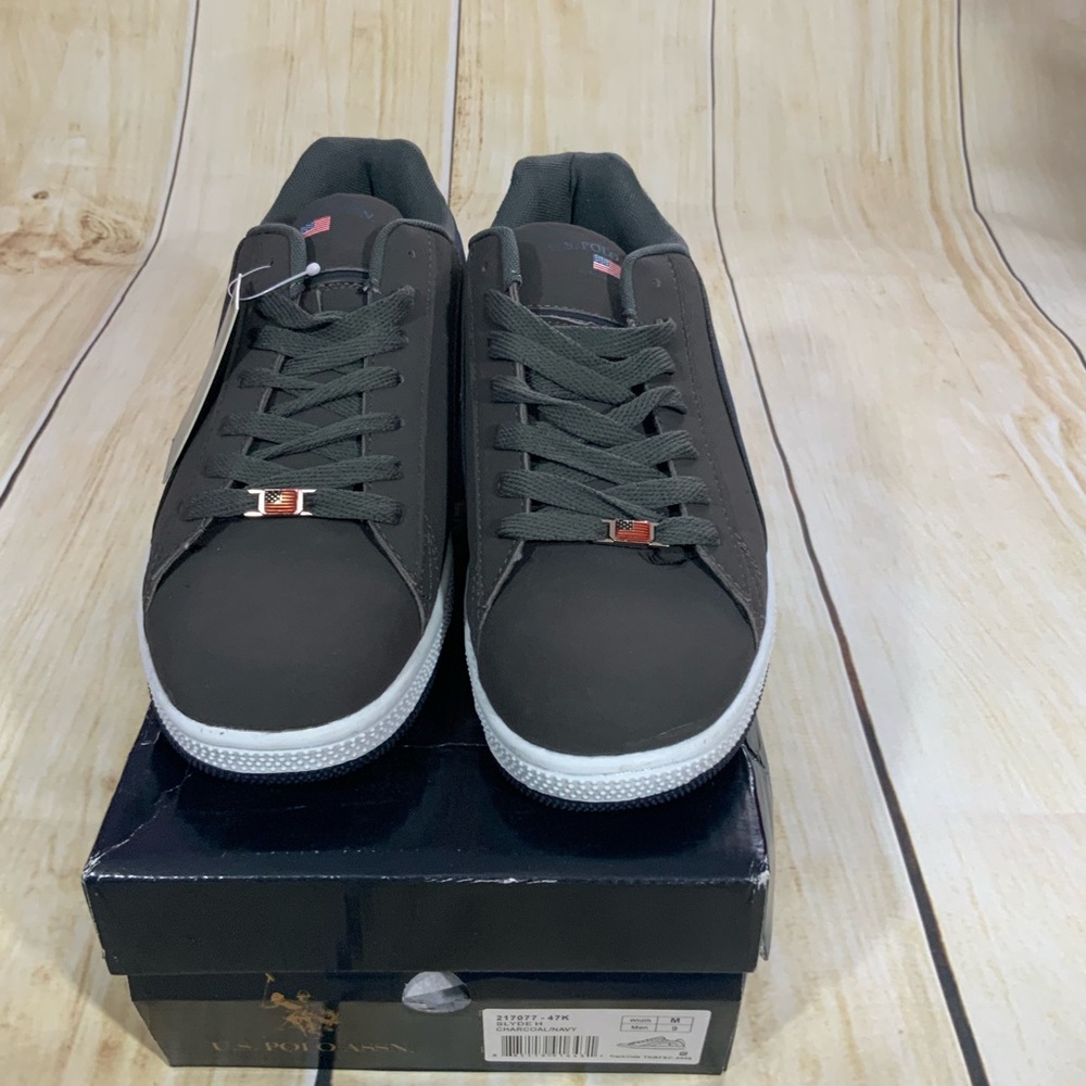 U S POLO ASSN.  MEN’S SLYDE H CHARCOAL/NAVY SHOES